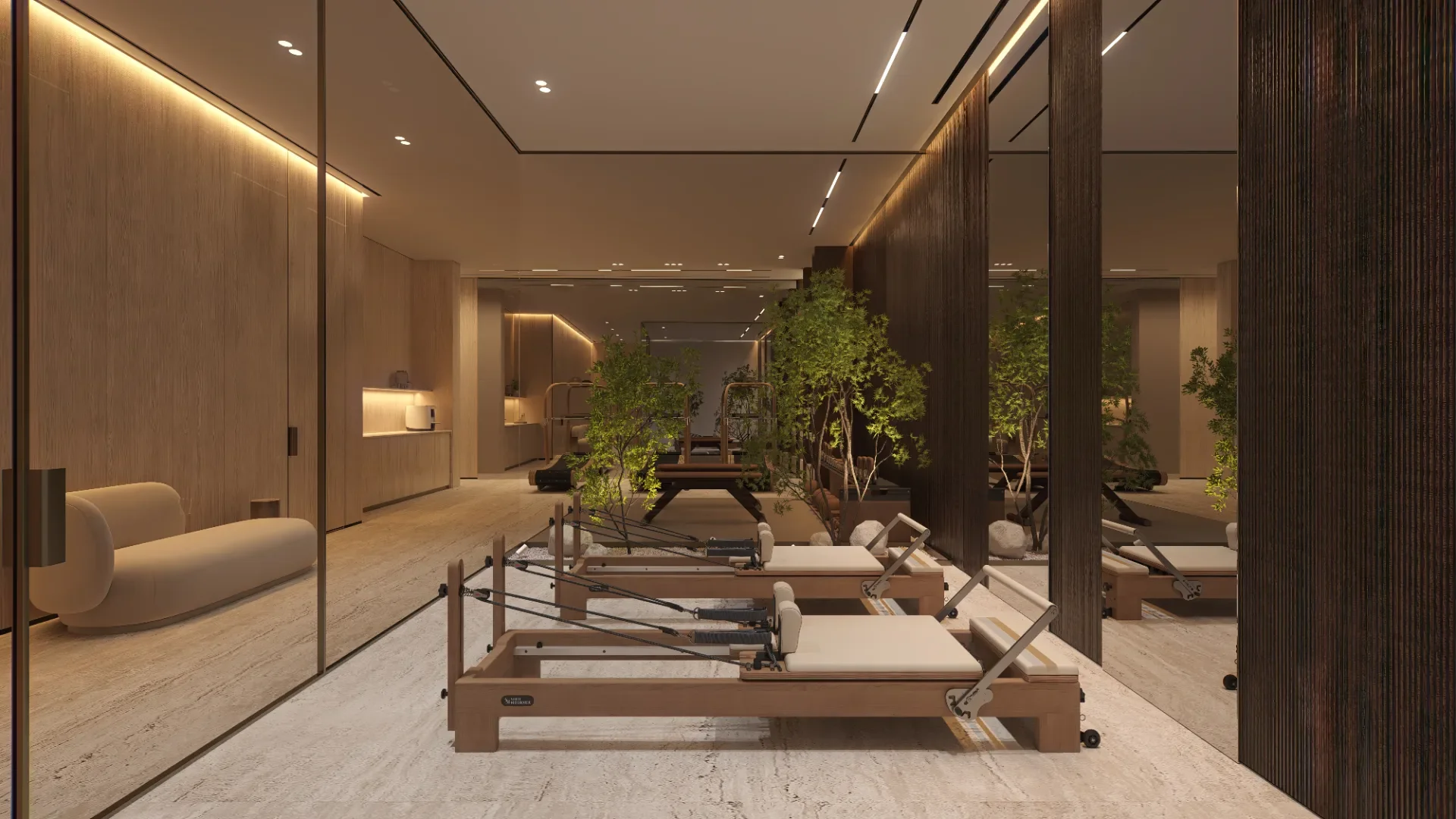 Studio de Pilates de l'étage Wellness avec reformers