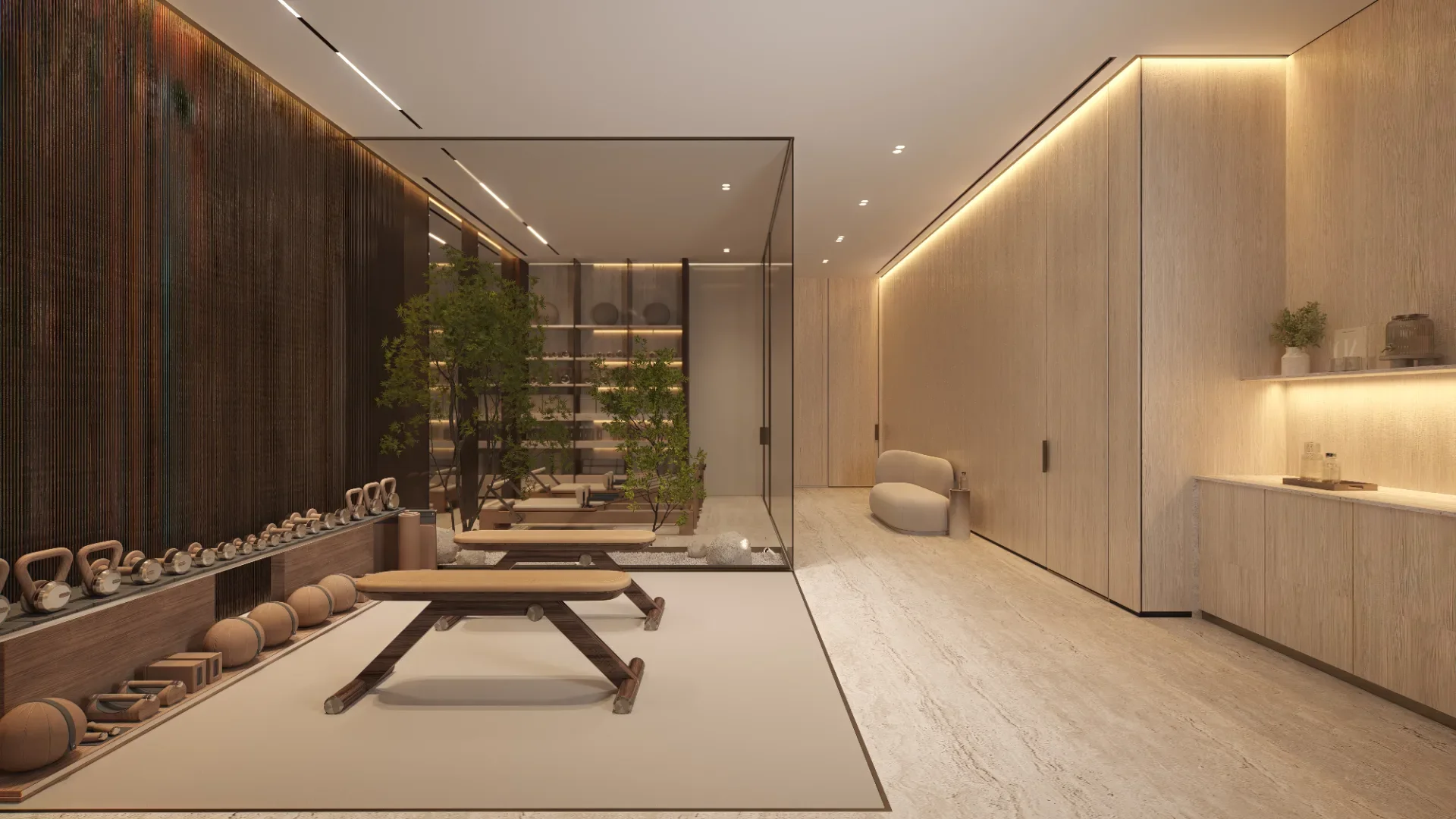 Espace fitness et entraînement de l'étage Wellness